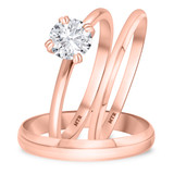 Photo of Azareel 3/4 ct tw. Diamond Round Solitaire Trio Set 14K Rose Gold [BT376R-R070]