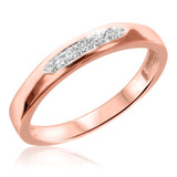 Photo of Amor 1/5 ct tw. Diamond Wedding Band Set 14K Rose Gold [BT522RL]