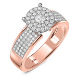 Photo of Collins 7/8 CT. T.W. Diamond Round Cluster Bridal Set 10K Rose Gold [BT419RE-C036]