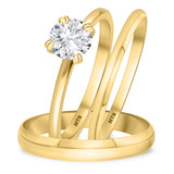 Photo of Azareel 3/4 ct tw. Diamond Round Solitaire Trio Set 10K Yellow Gold [BT376Y-R070]