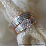 Photo of Collins 7/8 CT. T.W. Diamond Round Cluster Bridal Set 10K White Gold [BR419W-C036]