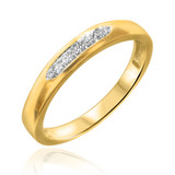 Photo of Amor 1/5 ct tw. Diamond Wedding Band Set 10K Yellow Gold [BT522YL]