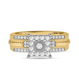 Photo of Maeve 1/2 ct tw. Diamond Princess Cluster Engagement Ring 10K Yellow Gold [BT420YE-C033]