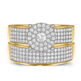 Photo of Collins 7/8 Carat T.W. Diamond Round Cluster Bridal Set 14K Yellow Gold [BR419Y-C036]