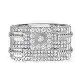 Photo of Maeve 3/4 Carat T.W. Diamond Princess Cluster Bridal Set 10K White Gold [BR420W-C033]