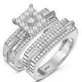 Photo of Maeve 3/4 Carat T.W. Diamond Princess Cluster Bridal Set 10K White Gold [BR420W-C033]