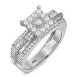 Photo of Maeve 3/4 Carat T.W. Diamond Princess Cluster Bridal Set 10K White Gold [BT420WE-C033]