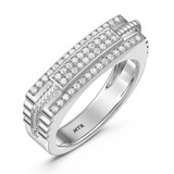 Photo of Maeve 3/4 CT. T.W. Diamond Princess Cluster Bridal Set 14K White Gold [BT420WL]