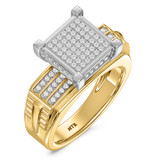 Photo of Beau 1/3 ct tw. Diamond Princess Cluster Engagement Ring 10K Yellow Gold [BT421YE-C028]