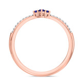 Photo of Abilia 1/3 Carat T.W. Sapphire and Diamond Same Sex Ladies Band Set 14K Rose Gold [BT877RL]