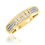 Photo of Bryson 3/8 ct tw. Mens Diamond Wedding Band 14K Yellow Gold [BT699YM]
