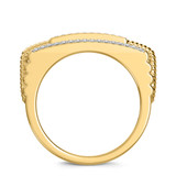 Photo of Maeve 3/4 CT. T.W. Diamond Princess Cluster Bridal Set 14K Yellow Gold [BT420YL]