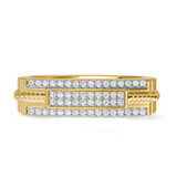 Photo of Maeve 3/4 CT. T.W. Diamond Princess Cluster Bridal Set 14K Yellow Gold [BT420YL]