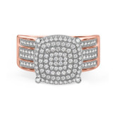 Photo of Jia 3/4 ct tw. Diamond Cushion Cluster Engagement Ring 14K Rose Gold [BT422RE-C029]