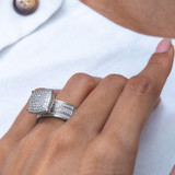 Photo of Jia 3/4 ct tw. Diamond Cushion Cluster Engagement Ring 10K White Gold [BT422WE-C029]