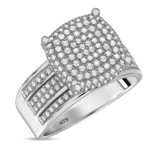 Photo of Jia 3/4 ct tw. Diamond Cushion Cluster Engagement Ring 10K White Gold [BT422WE-C029]