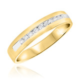 Photo of Arabella 5/8 ct tw. Diamond Wedding Band Set 10K Yellow Gold [BT532YM]