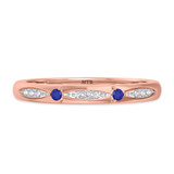 Photo of Mawar 1/5 Carat T.W. Sapphire and Diamond Same Sex Ladies Band Set 10K Rose Gold [BT878RL]