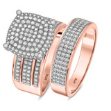 Photo of Jia 7/8 Carat T.W. Diamond Cushion Cluster Bridal Set 10K Rose Gold [BR422R-C029]