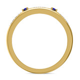 Photo of Mawar 1/5 Carat T.W. Sapphire and Diamond Same Sex Ladies Band Set 10K Yellow Gold [BT878YL]