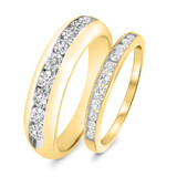 Photo of Bonny 1 1/6 ct tw. Diamond Wedding Band Set 10K Yellow Gold [WB533Y]