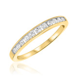 Photo of Bonny 1 1/6 ct tw. Diamond Wedding Band Set 10K Yellow Gold [BT533YL]