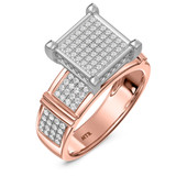 Photo of Amity 1/2 ct tw. Diamond Princess Cluster Engagement Ring 14K Rose Gold [BT425RE-C028]