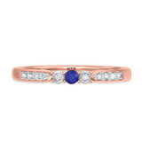 Photo of Hana 1/4 CT. T.W. Sapphire and Diamond Same Sex Ladies Band Set 10K Rose Gold [BT880RL]