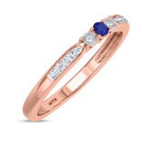 Photo of Hana 1/4 CT. T.W. Sapphire and Diamond Same Sex Ladies Band Set 10K Rose Gold [BT880RL]