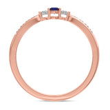 Photo of Hana 1/4 CT. T.W. Sapphire and Diamond Same Sex Ladies Band Set 10K Rose Gold [BT880RL]