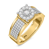 Photo of Corban 1 CT. T.W. Diamond Round Cluster Bridal Set 14K Yellow Gold [BT423YE-C031]