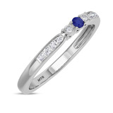 Photo of Hana 1/4 Carat T.W. Sapphire and Diamond Same Sex Ladies Band Set 10K White Gold [BT880WL]