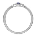Photo of Hana 1/4 Carat T.W. Sapphire and Diamond Same Sex Ladies Band Set 10K White Gold [BT880WL]