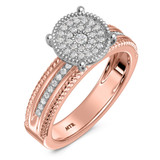 Photo of Zuri 1/3 CT. T.W. Diamond Round Cluster Bridal Set 10K Rose Gold [BT424RE-C030]