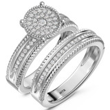 Photo of Zuri 1/3 CT. T.W. Diamond Round Cluster Bridal Set 10K White Gold [BR424W-C030]