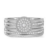 Photo of Zuri 1/3 CT. T.W. Diamond Round Cluster Bridal Set 14K White Gold [BR424W-C030]
