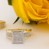 Photo of Affy 3/8 ct tw. Diamond Princess Cluster Engagement Ring 10K White Gold [BT426WE-C028]
