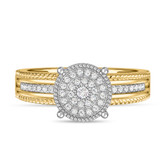 Photo of Zuri 1/3 CT. T.W. Diamond Round Cluster Bridal Set 10K Yellow Gold [BT424YE-C030]