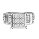 Photo of Amity 3/4 Carat T.W. Diamond Princess Cluster Bridal Set 10K White Gold [BT425WE-C028]