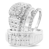 Photo of Selene 5 3/8 ct tw. Diamond Round Cluster Trio Set 14K White Gold [BT411W-C000]