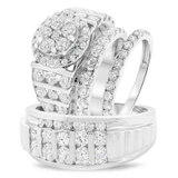 Photo of Selene 5 3/8 ct tw. Diamond Round Cluster Trio Set 14K White Gold [BT411W-C000]
