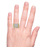 Photo of Amity 3/4 Carat T.W. Diamond Princess Cluster Bridal Set 14K Yellow Gold [BR425Y-C028] [HT]