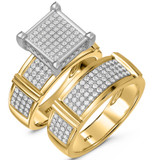 Photo of Amity 3/4 Carat T.W. Diamond Princess Cluster Bridal Set 14K Yellow Gold [BR425Y-C028]