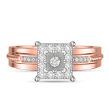 Photo of Harmonee 1/3 ct tw. Diamond Princess Cluster Engagement Ring 14K Rose Gold [BT428RE-C033]