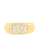 Photo of Selene 5 3/8 ct tw. Diamond Round Cluster Trio Set 14K Yellow Gold [BT628YM]