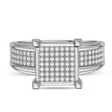 Photo of Affy 3/4 CT. T.W. Diamond Princess Cluster Bridal Set 10K White Gold [BT426WE-C028]