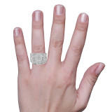 Photo of Affy 3/4 CT. T.W. Diamond Princess Cluster Bridal Set 10K White Gold [BR426W-C028] [HT]
