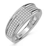 Photo of Affy 3/4 CT. T.W. Diamond Princess Cluster Bridal Set 10K White Gold [BT426WL]