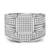 Photo of Affy 3/4 Carat T.W. Diamond Princess Cluster Bridal Set 14K White Gold [BR426W-C028]