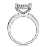 Photo of Affy 3/4 Carat T.W. Diamond Princess Cluster Bridal Set 14K White Gold [BT426WE-C028]